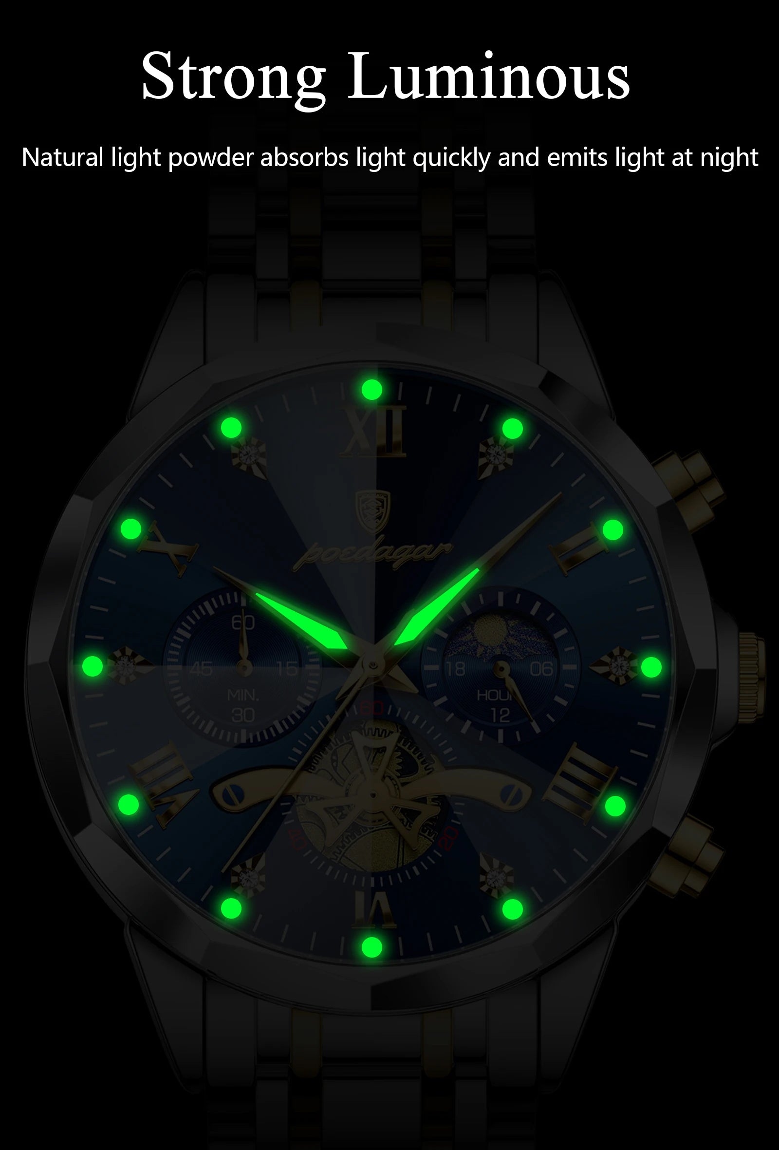 Luxury Waterproof Men's Chronograph Watch with Luminous Features - Smarsty