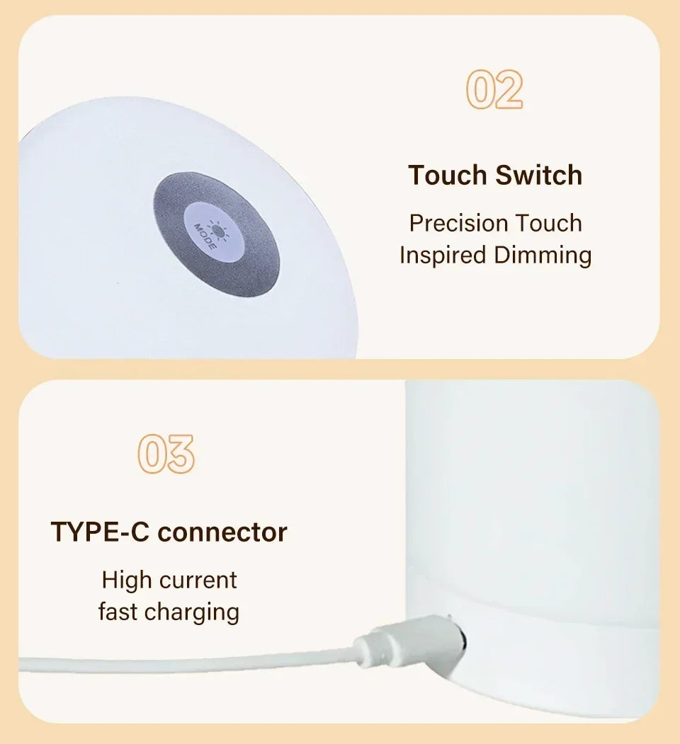 Dimmable LED Table Lamp With Remote 16 Color Options - Smarsty