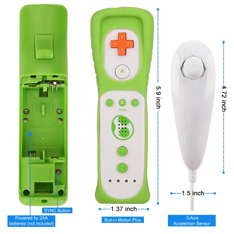 Nunchuck Controller Set with Motion Plus for Wii - Smarsty