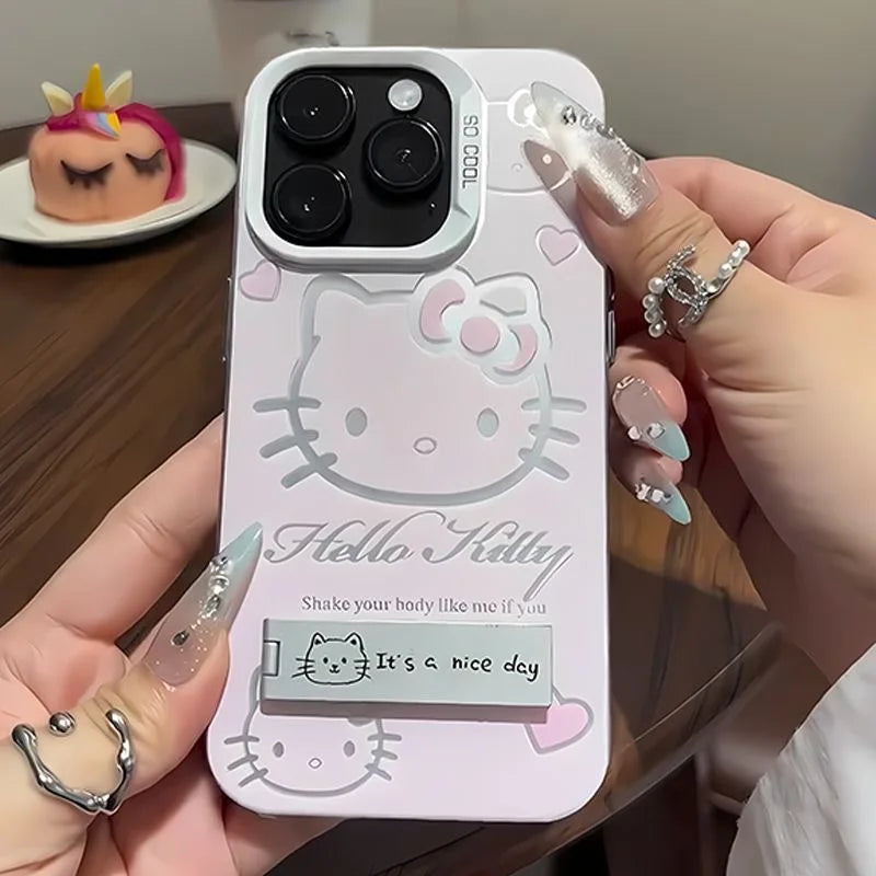 Hello Kitty Bracket Phone Case For iPhone Anti Drop Silicone - Smarsty