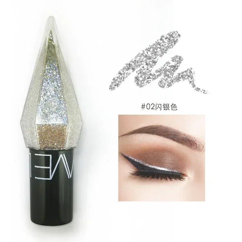 Waterproof Glitter Eyeliner Long Lasting Rose Gold Shine - Smarsty