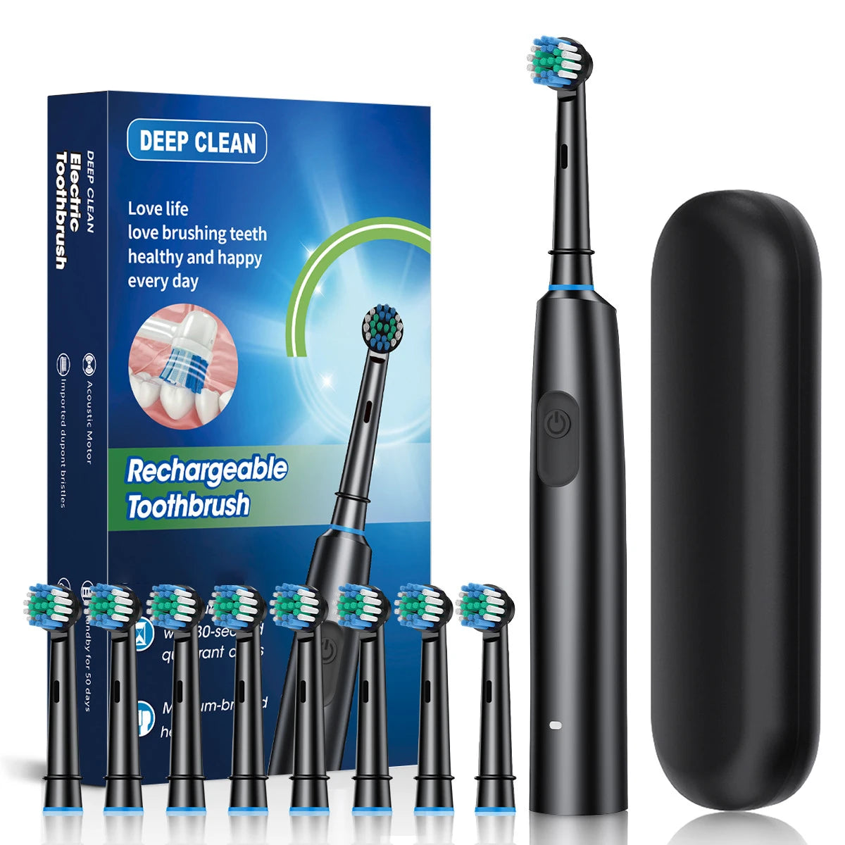 Waterproof Electric Toothbrush with 8 Heads and Timer - Smarsty