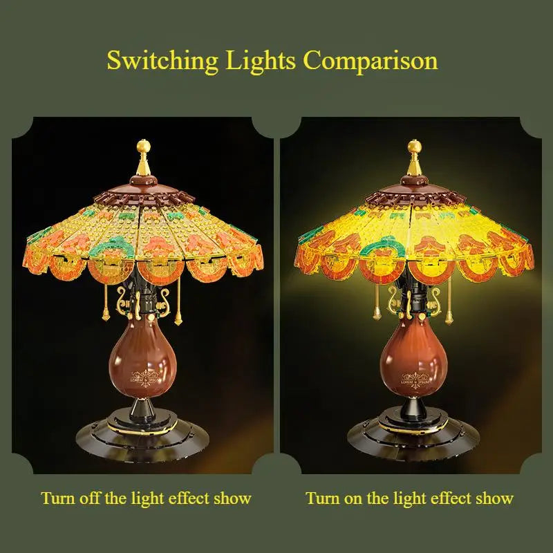 Ideas Table Lamp Mini Building Block Set, Creative Retro-Style Table Lamp Model