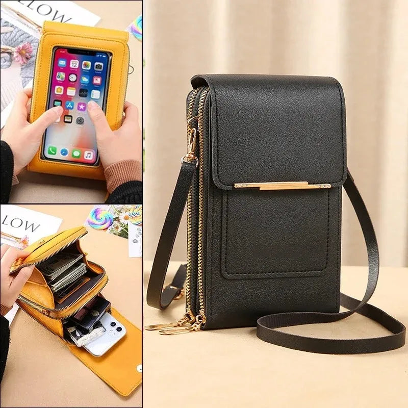 Crossbody Phone Bag With Touch Screen Lock Card Holder - Smarsty