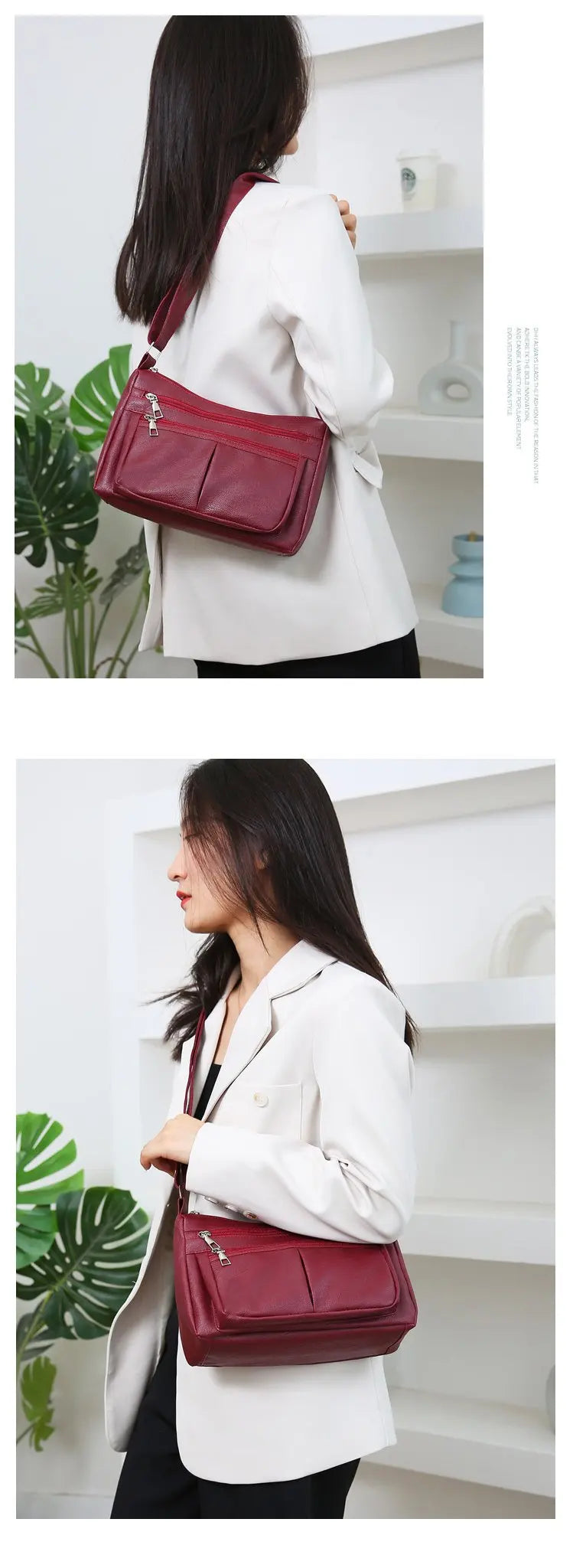 Korean Handbag Designer Leather Crossbody Bag for Women - Smarsty