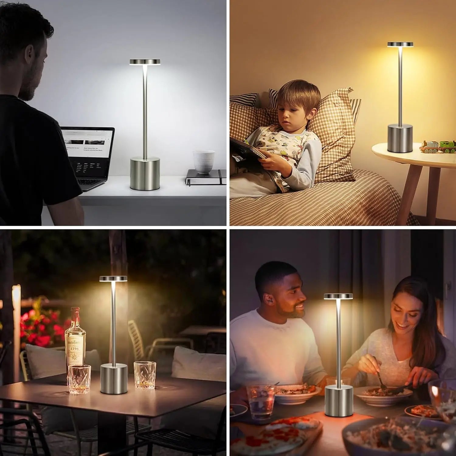USB Rechargeable LED Night Light Touch Table Lamp - Smarsty