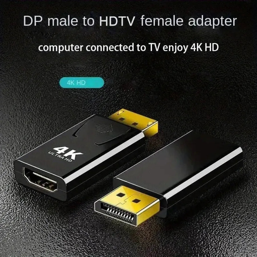 4K DP DisplayPort to HDMI-compatible Adapter Converter Display Port DP to HDMI-compatible HDTV Adapter Video Audio Laptop PC - Smarsty