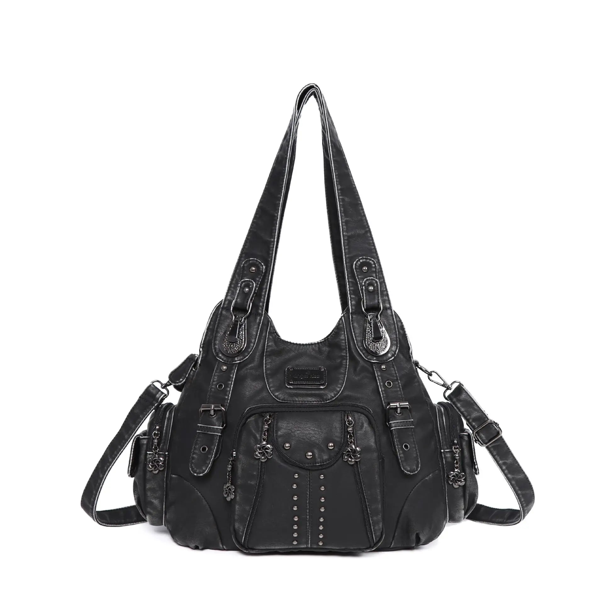 Angelkiss PU Leather Women Shoulder Bag Zipper Closure - Smarsty