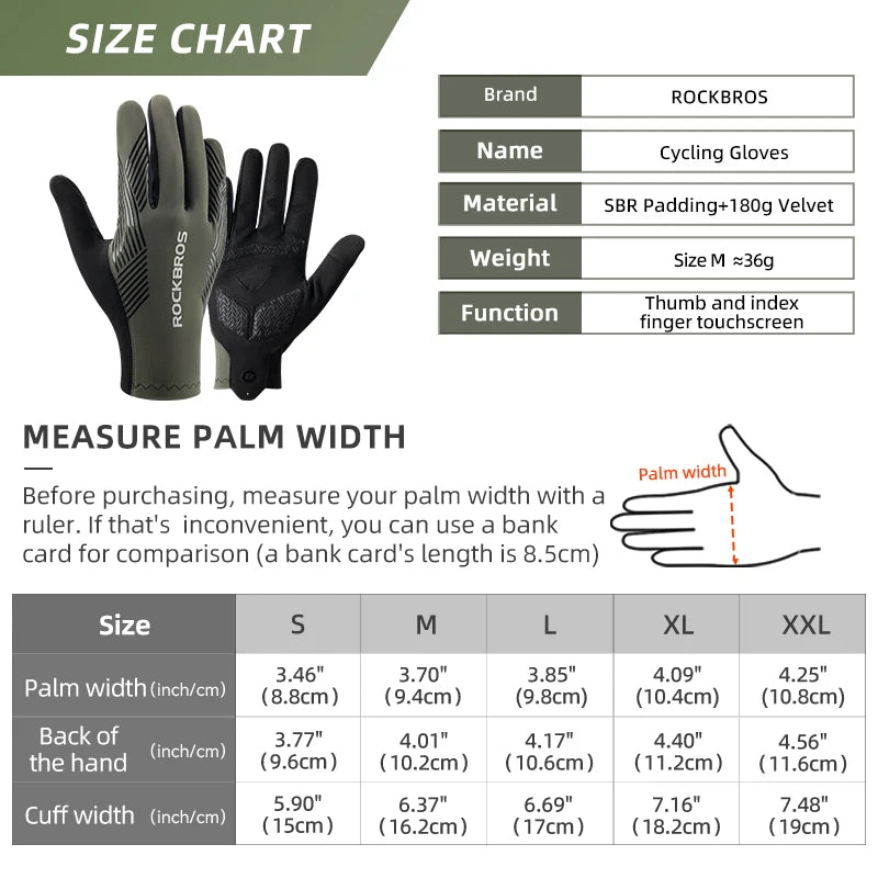 RockBros Cycling Gloves Touch Screen Anti Slip Breathable - Smarsty