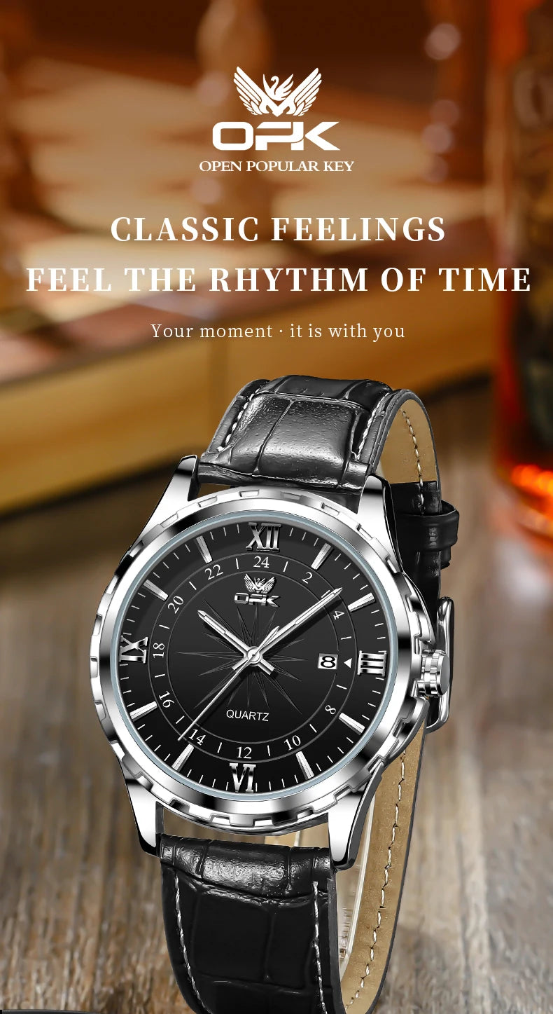 OPK Steel Belt Dual Calendar Men's Quartz Watch - Smarsty