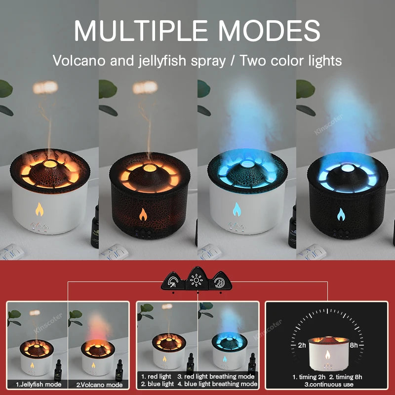 Aromatherapy Volcano Flame Diffuser with Humidifier Feature - Smarsty