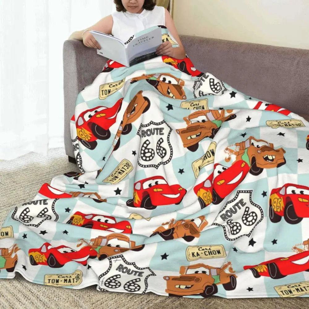 Cars Lightning McQueen Flannel Blanket Soft Warm Cover - Smarsty