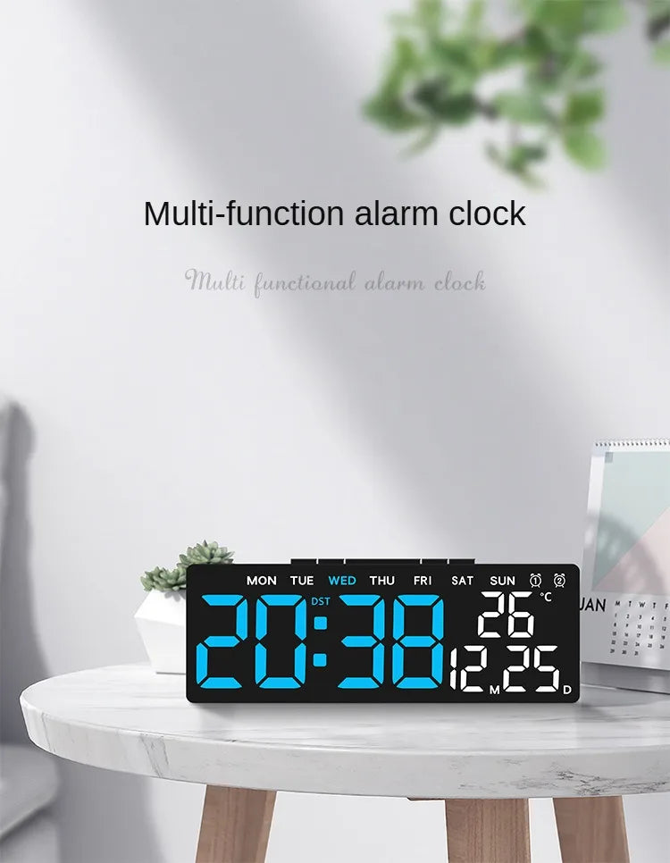 Digital LED Alarm Clock with Adjustable Brightness and Temperature Display - Smarsty