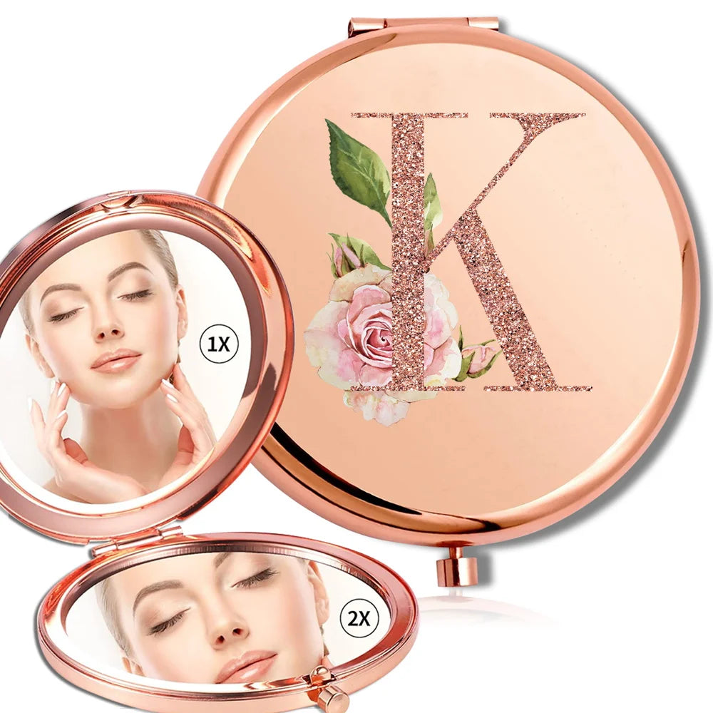 Rose Gold Double Sided Makeup Mirror Compact Design - Smarsty