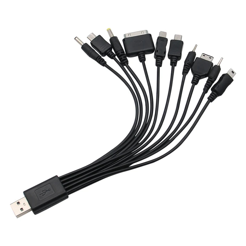Universal USB To Multi Plug Cell Phone Charger Cable 10 to 1 USB Cable For Samsung Xiaomi Huawei Google OPPO Vivo Charger Cable - Smarsty