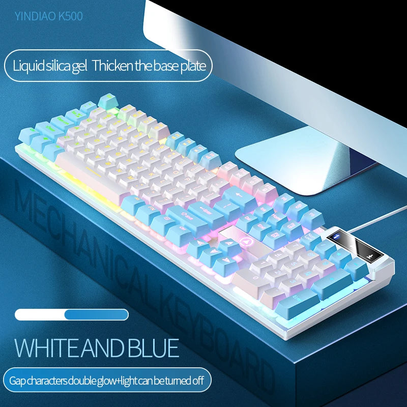 Wired Gaming Keyboard Low Profile With Numpad For PC