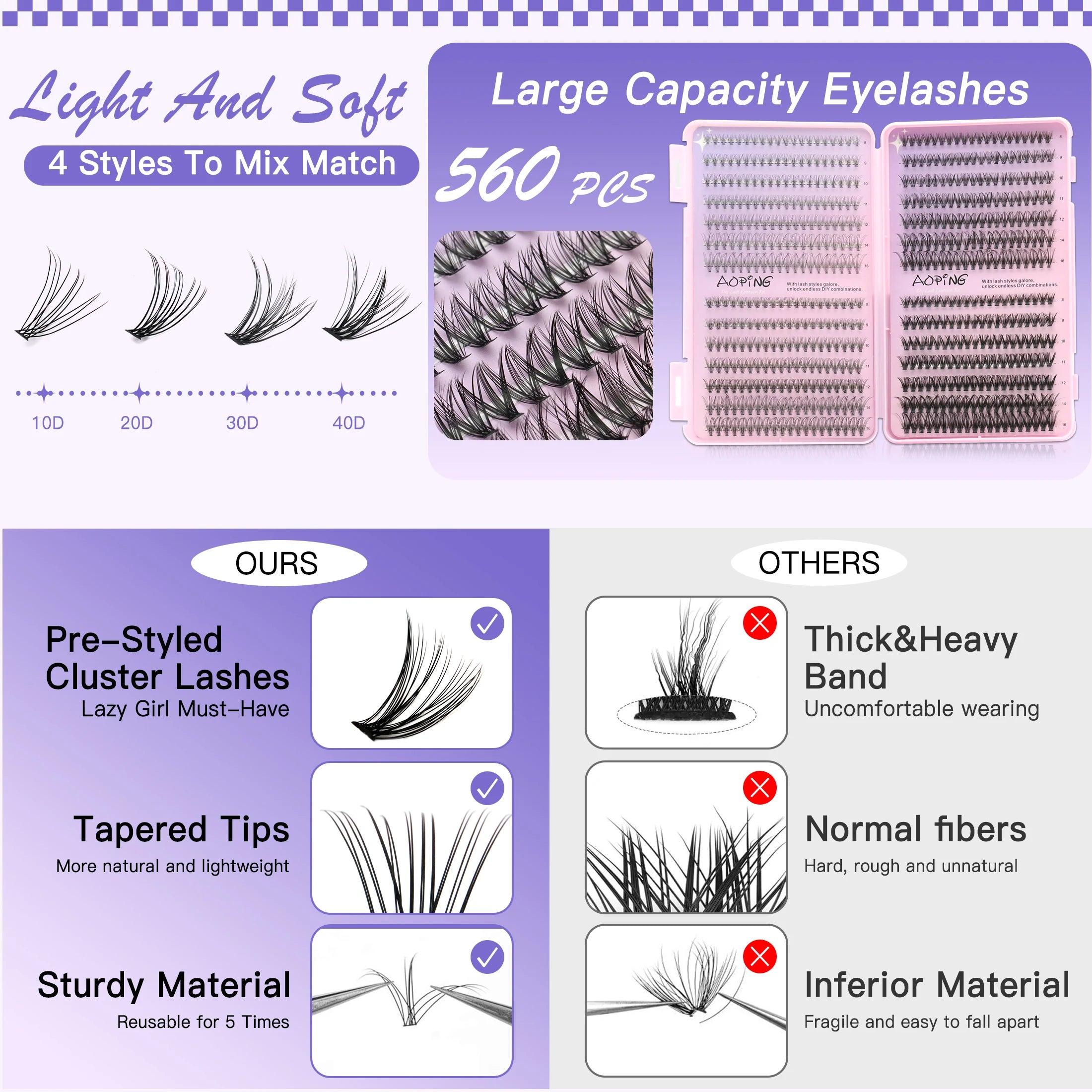 DIY False Eyelashes with Application Tools for All Styles - Smarsty