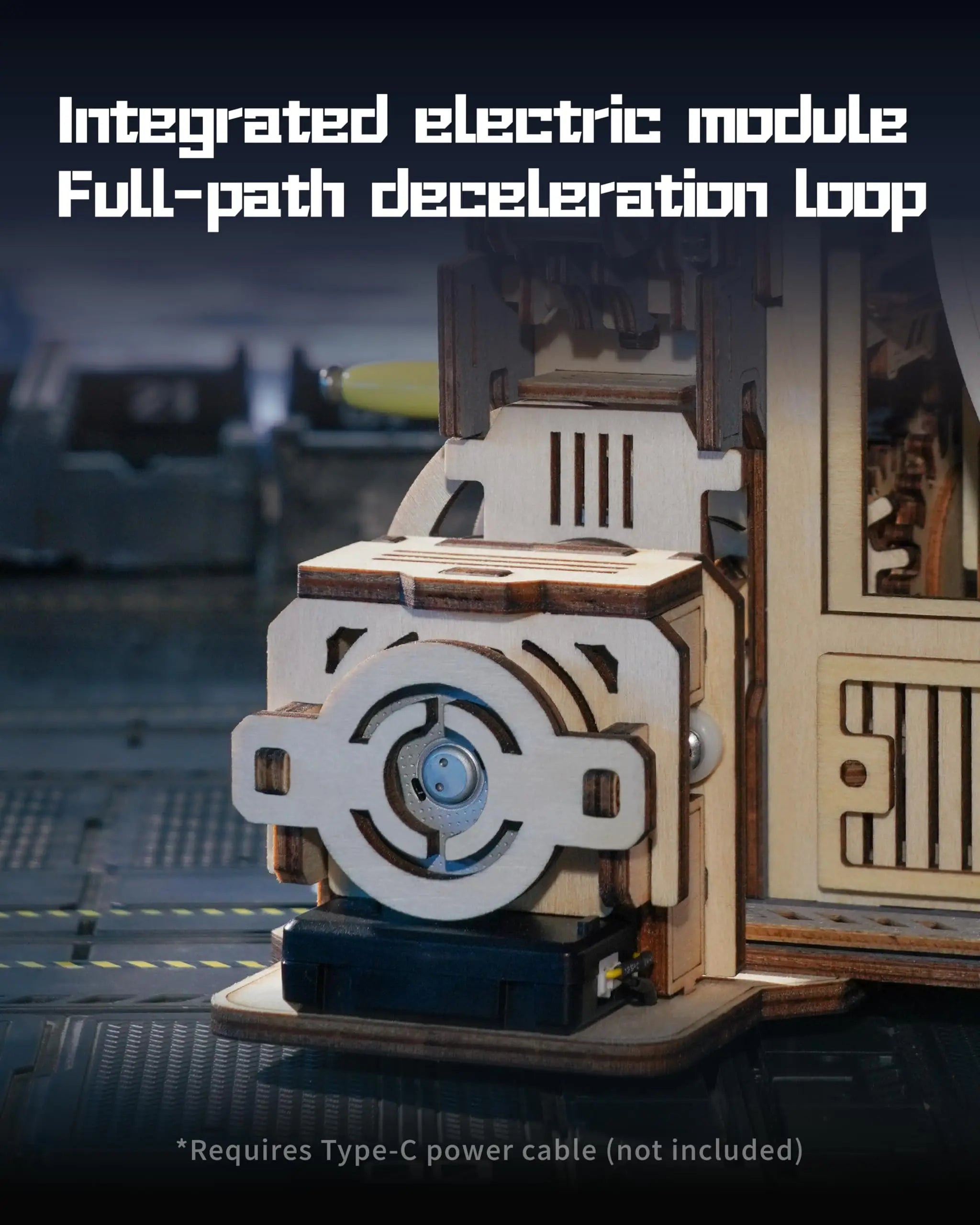 ROBOTIME Rokr Electric Marble Run with Light 3D Puzzle Toys Marble Spaceport Gifts for Kids Children Connect With Night City