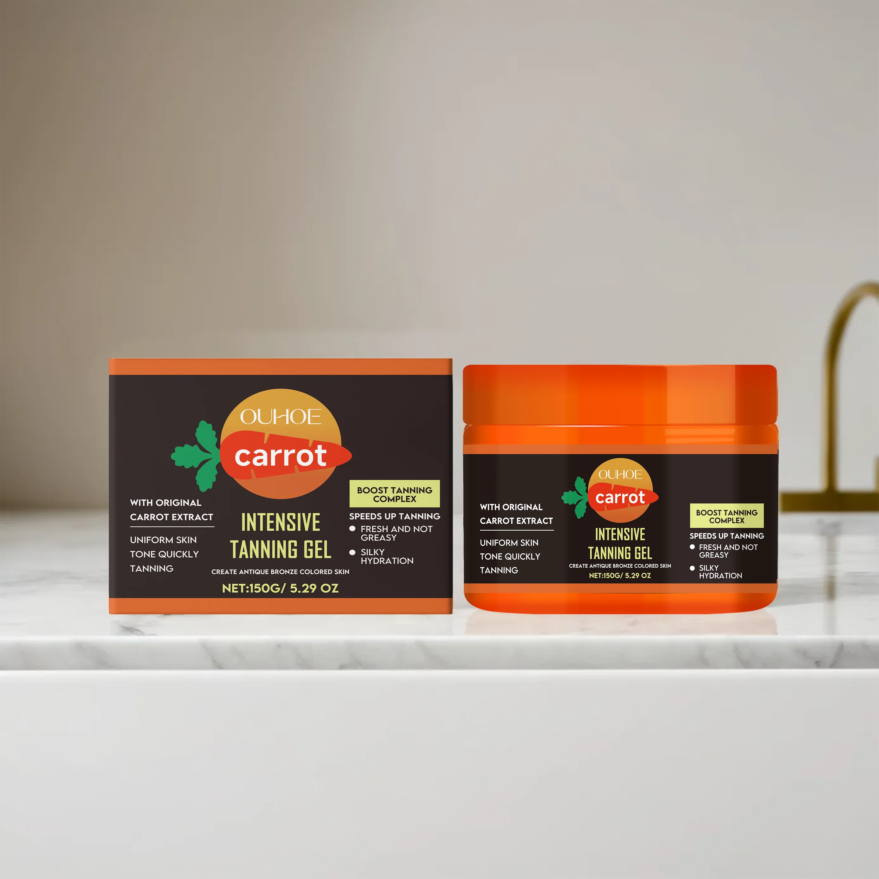 Hydrating Carrot Tanning Gel for Natural Sunless Tan - Smarsty