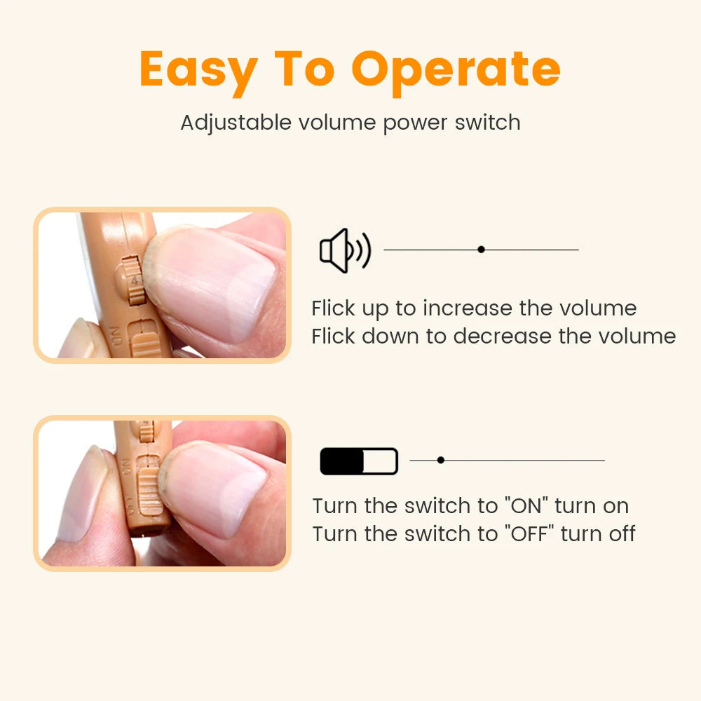 Rechargeable Portable Hearing Aid with Magnetic Charging - Smarsty
