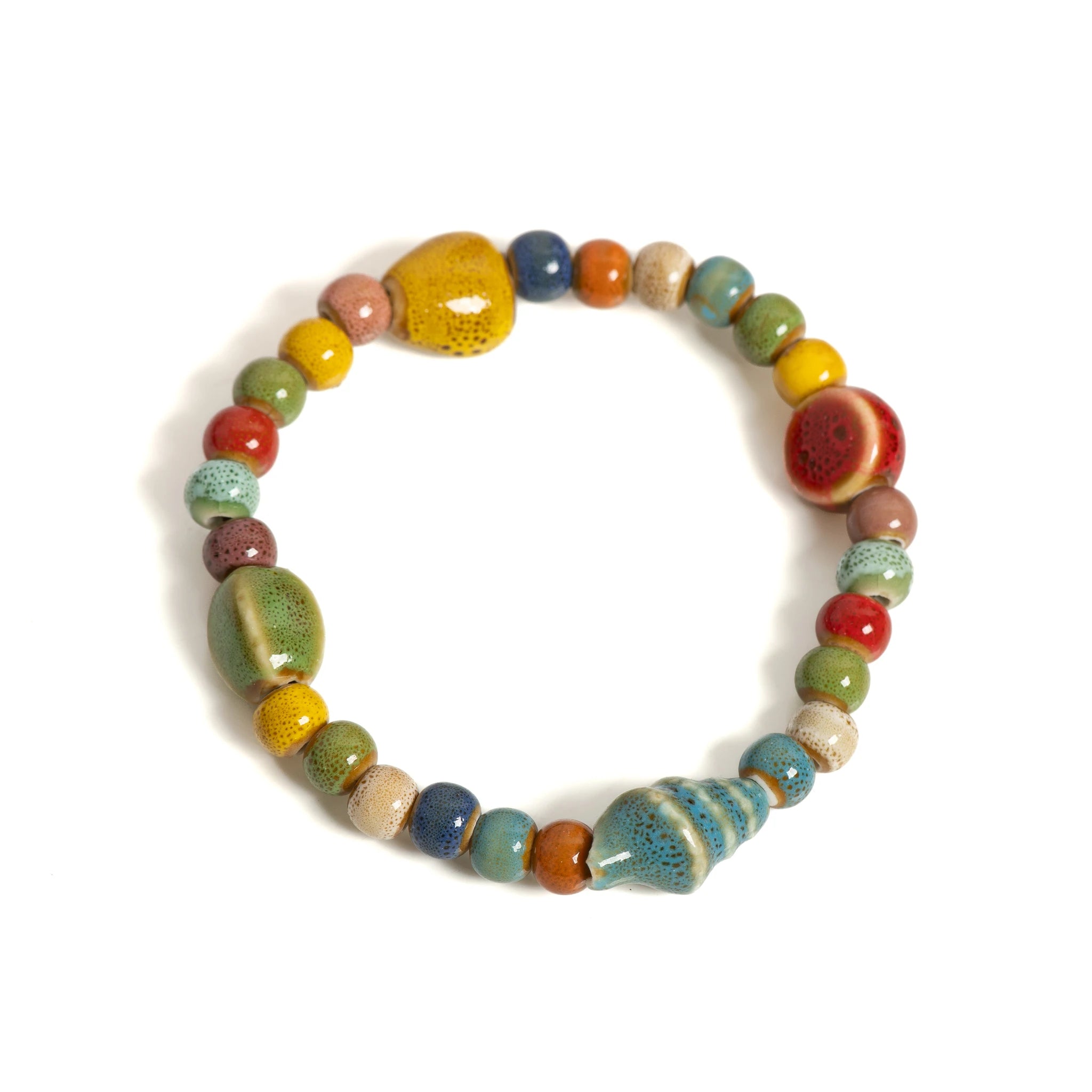 Handmade Colorful Ceramic Beaded Bracelet for Women - Smarsty