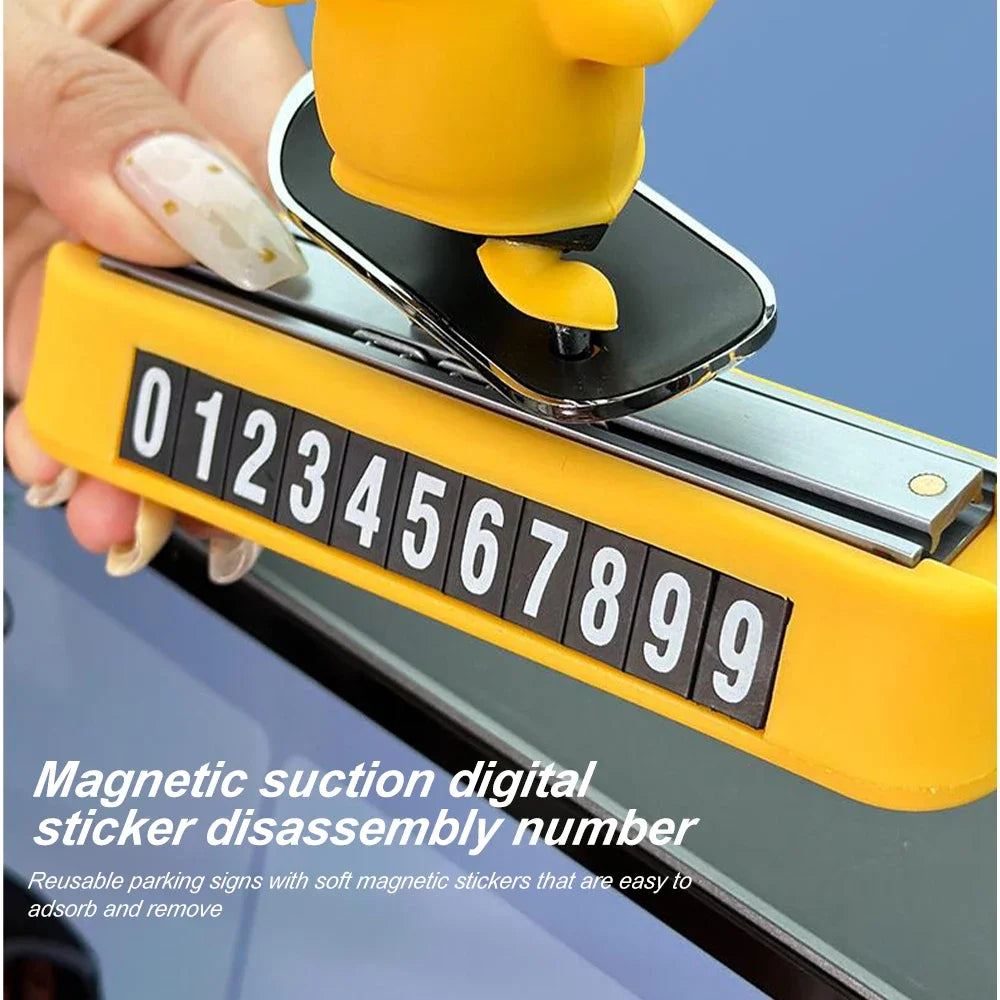 Bear Cartoon Magnetic Parking Number Plate For Car Dashboard - Smarsty