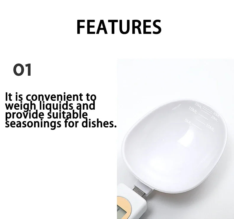 Electronic Kitchen Scale 500g 0.1g LCD Digital Measuring Food Flour Digital Spoon Scale Mini Kitchen Tool for Milk Coffee Scale by Smarsty