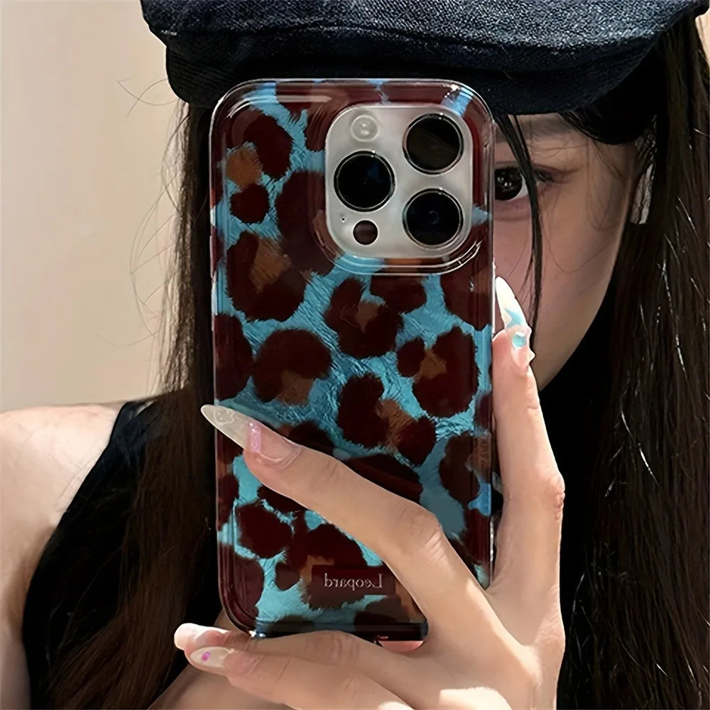 Leopard Print Shockproof Phone Case For iPhone Matte Finish - Smarsty