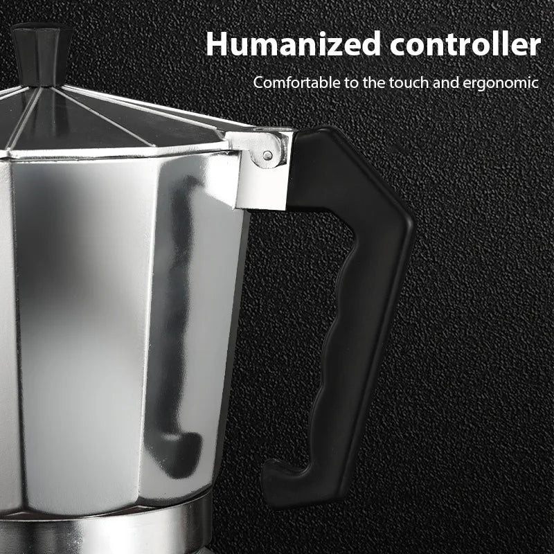 Aluminum Coffee Kettle Latte Percolator Home Italian Octagonal Moka Coffee Pot Office Travel Outdoor Camping Espresso Tea Pot
