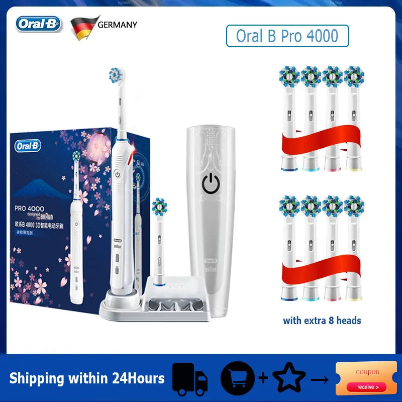 Oral B Electric Toothbrush Pro 4000 with Pressure Sensor - Smarsty