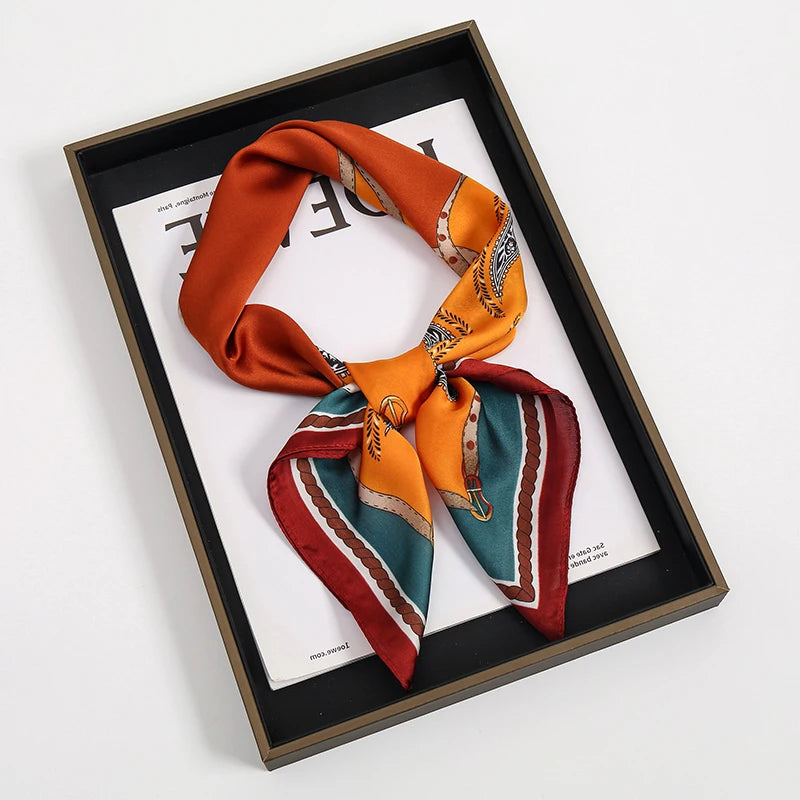 Luxury Square Silk Scarf for Women Stylish Satin Hijab Wrap - Smarsty