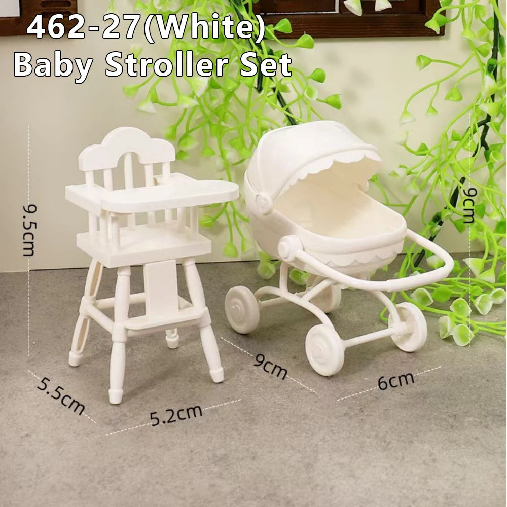1:12 Dollhouse Miniature Cradle Crib Surround Bed Piano Table Set Furniture Kitchen Model Decor Toy Doll House Accessories