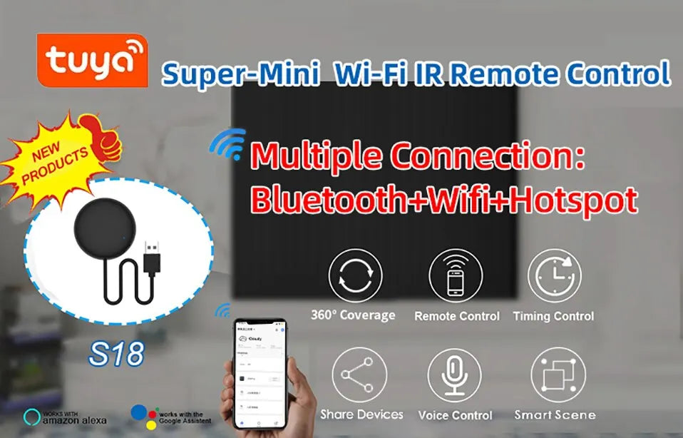 Tuya WiFi Smart IR Remote Control Compatible with Alexa - Smarsty