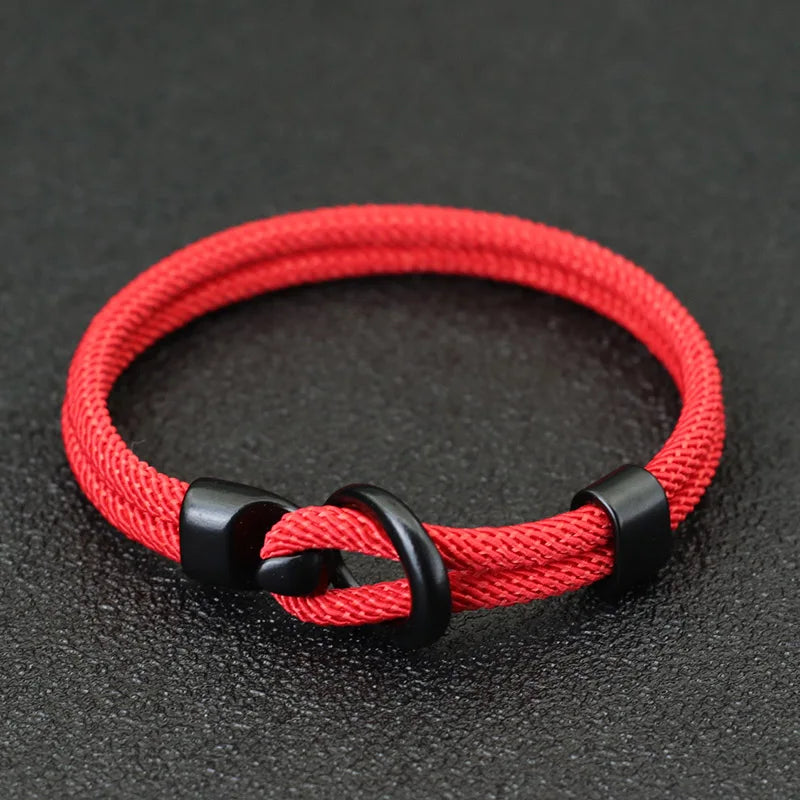 Men's Double Layer Paracord Survival Rope Bracelet Outdoor - Smarsty