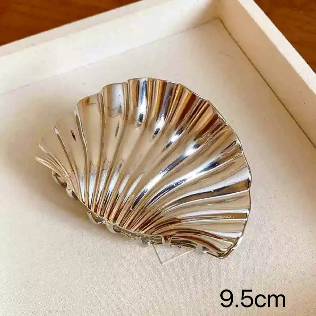 Large Silver Heart Hair Claw Clip Elegant Secure Hold - Smarsty