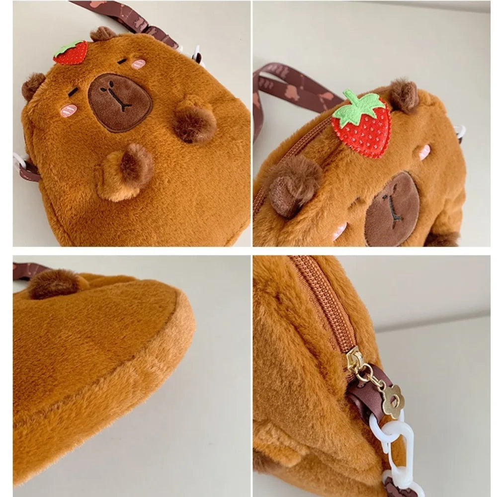 Capybara Plush Cartoon Shoulder Bag Large Capacity Unisex - Smarsty