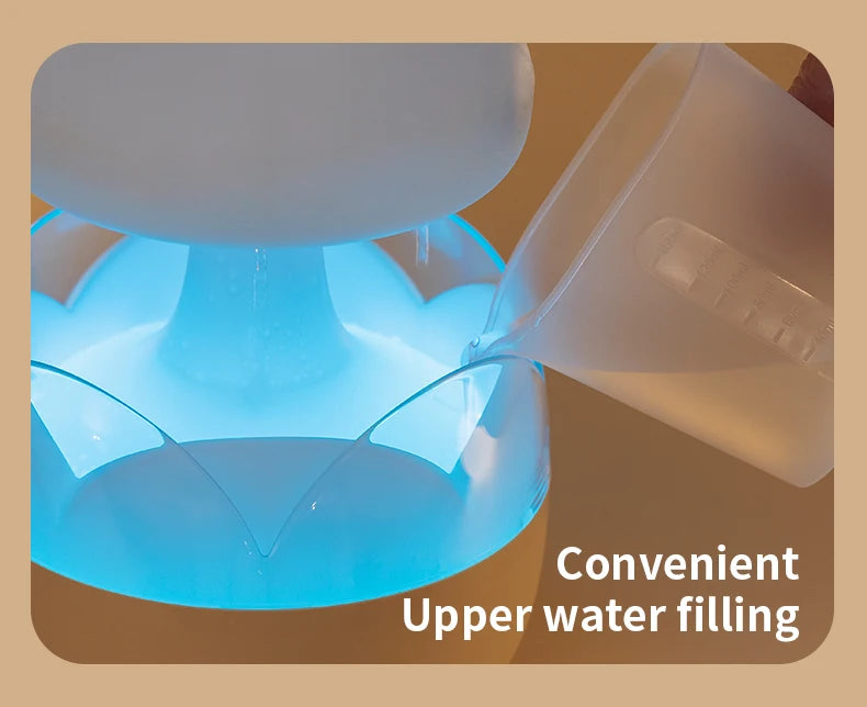 Mushroom Rain Humidifier and Aroma Diffuser with Colorful Night Lights - Smarsty