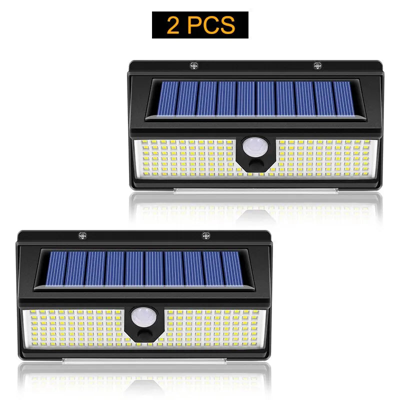 190LED Solar LED Wall Lamp with Motion Sensor and 4 Modes - Smarsty