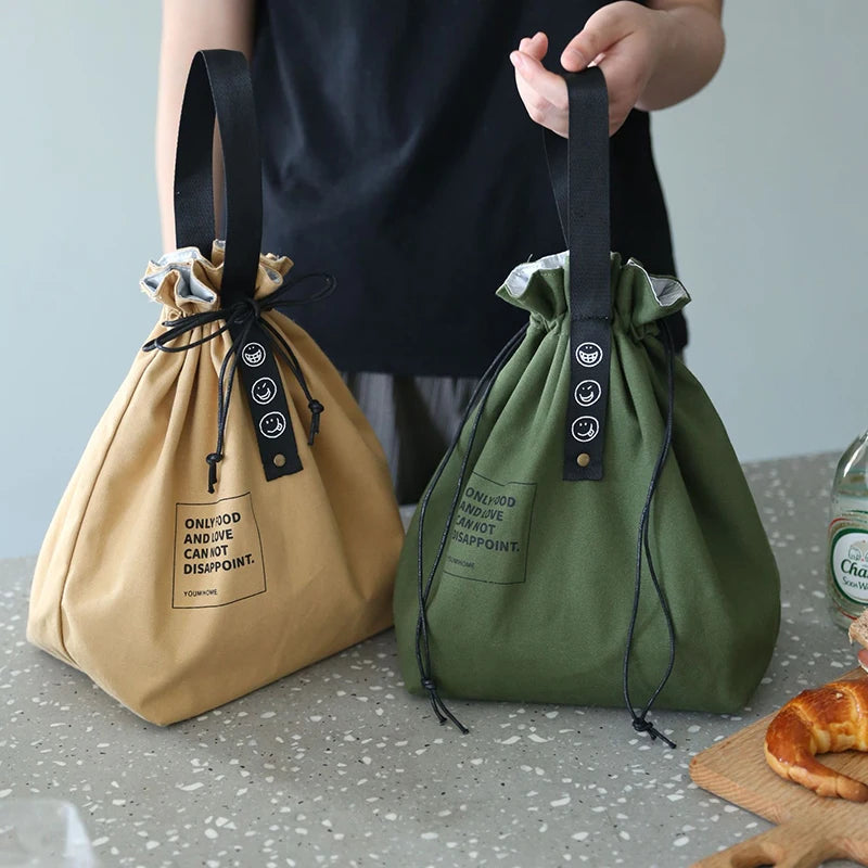 Canvas Lunch Bag Bento Box For Outdoor Picnics Fresh Keeping - Smarsty