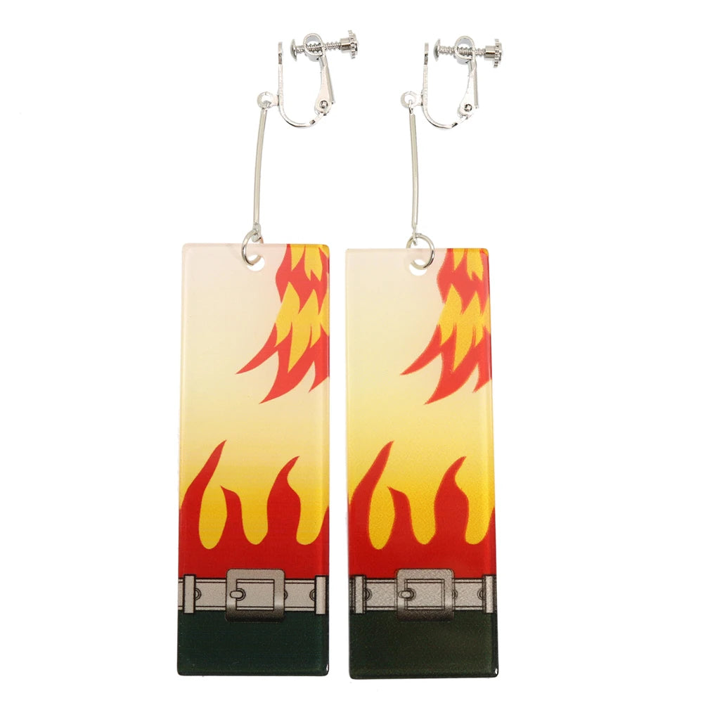Acrylic Tanjiro Earrings for Women Anime Cosplay Jewelry - Smarsty