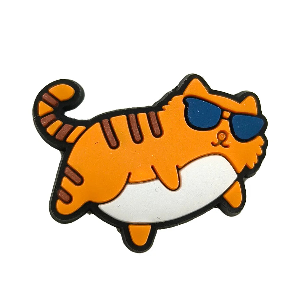 1pc Cute Cartoon Cats PVC Shoe Charms for Clogs Accessories Shoe Decorations Sandals Pins DIY Kids Women Beach Bags Accessories