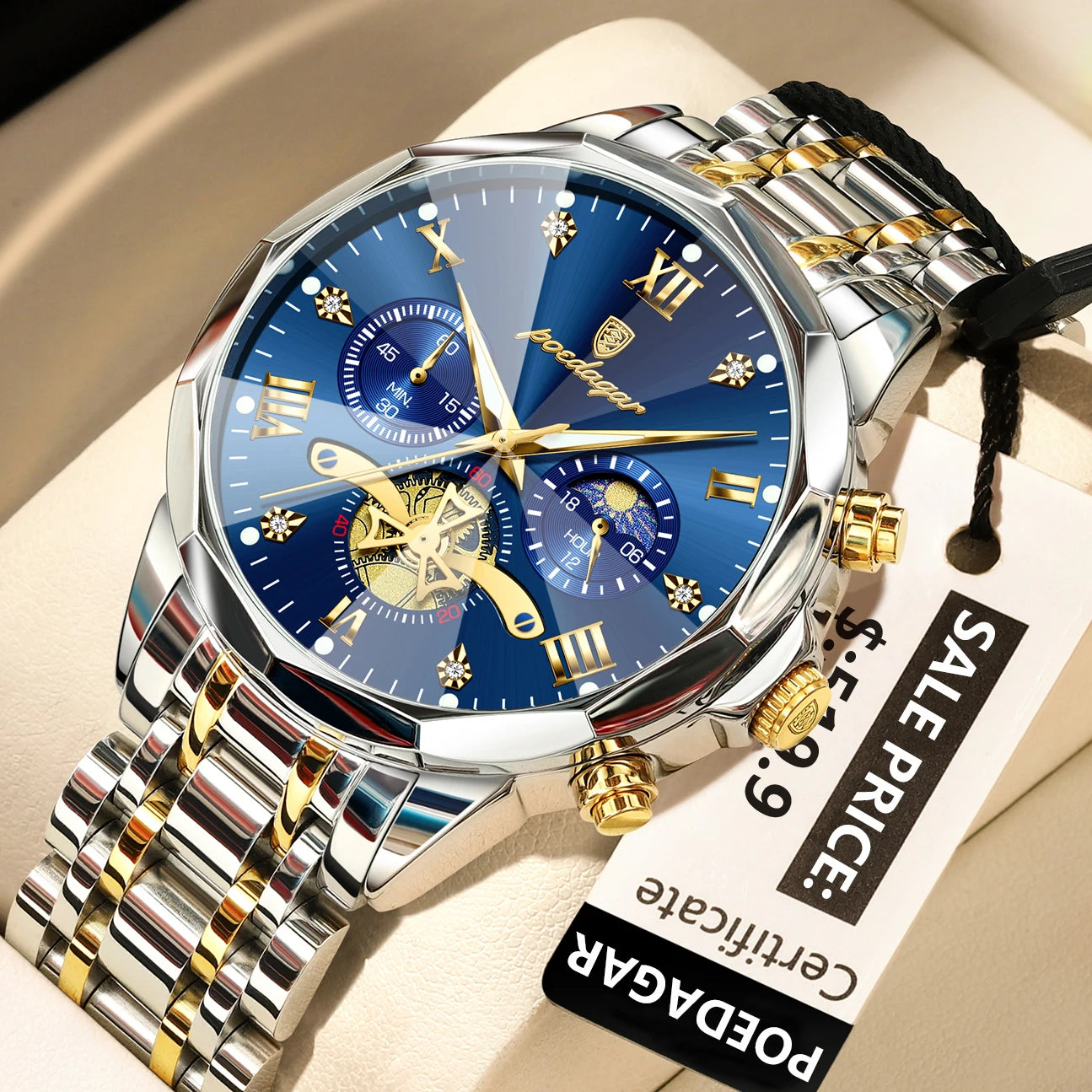 Luxury Waterproof Men's Chronograph Watch with Luminous Features - Smarsty