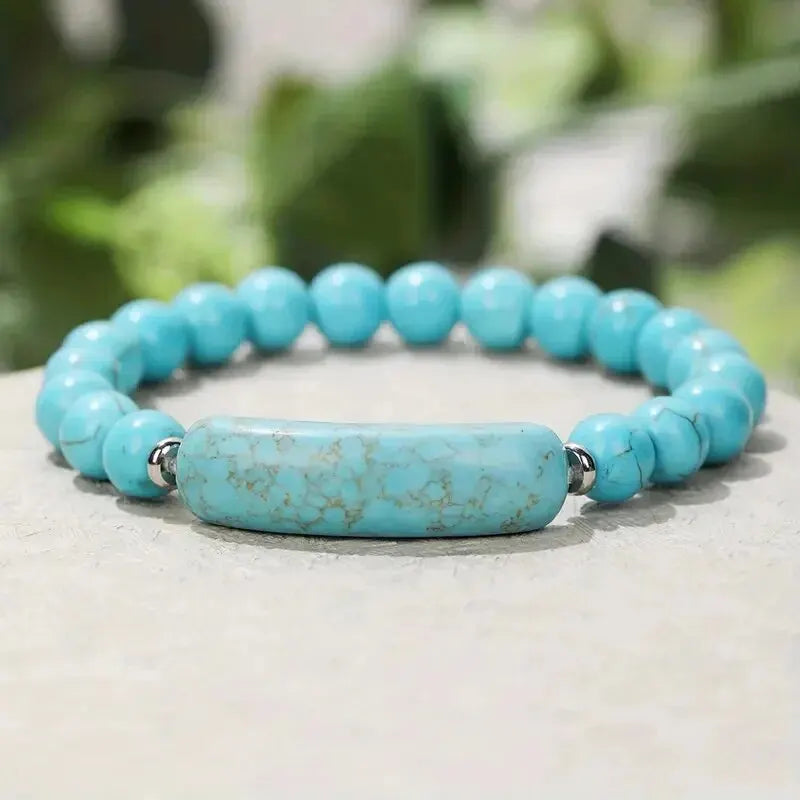 Handmade Turquoise Malachite Healing Stone Bracelet - Smarsty