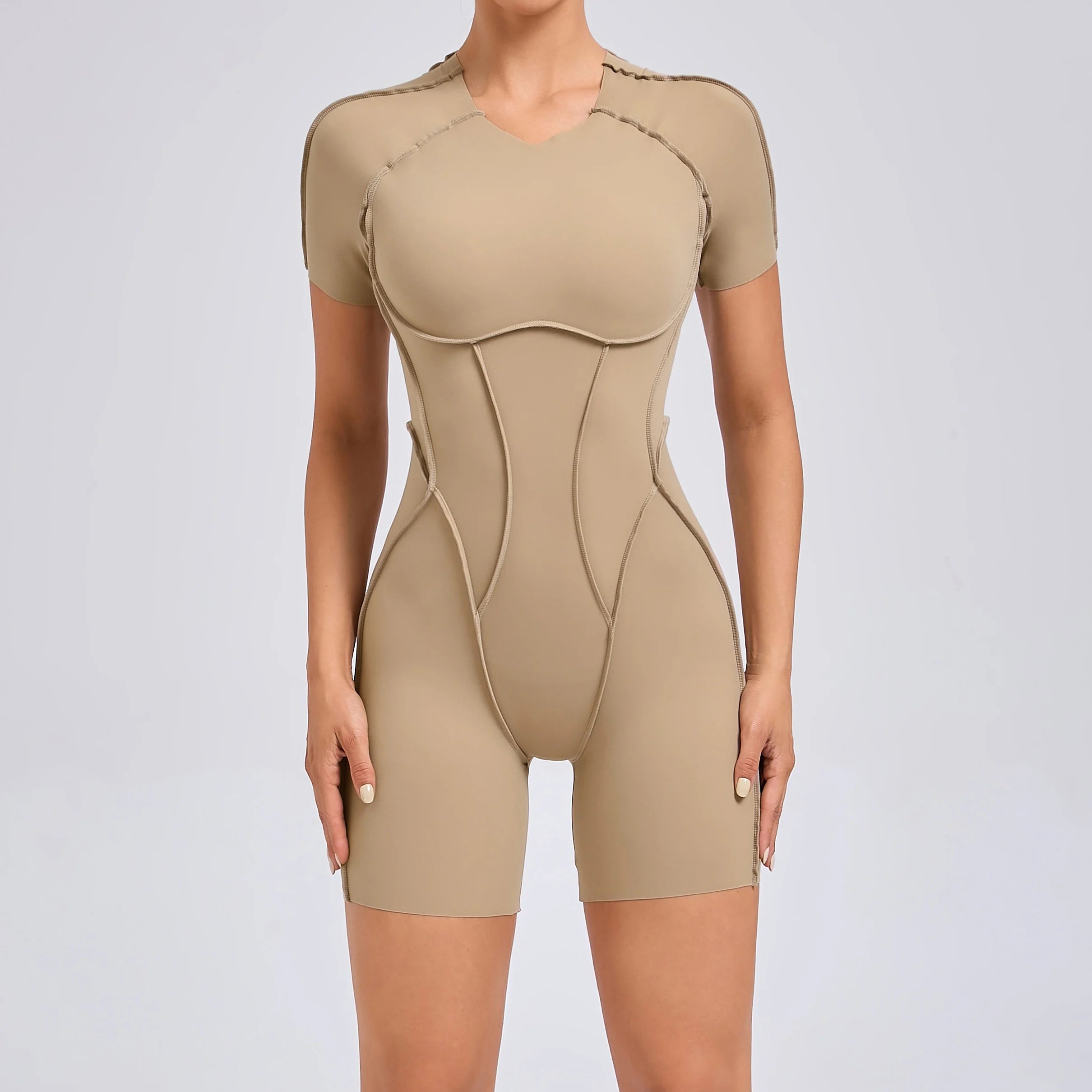 Short Jumpsuit Gym Clothes For Women Sportswear Fitness Overalls Backless Scrunch Booty Yoga Suit Sports Set Outfit - Smarsty