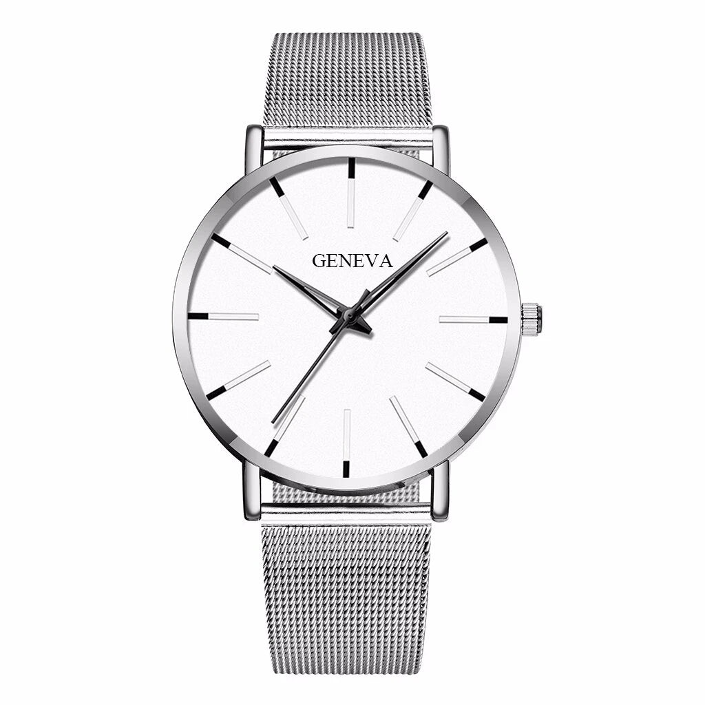 Ultra Thin Men's Quartz Watch with Steel Mesh Band - Smarsty