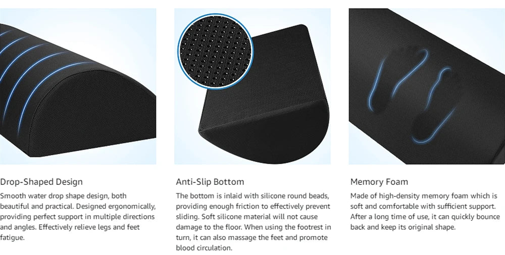 Ergonomic Memory Foam Foot Rest for Office Comfort - Smarsty
