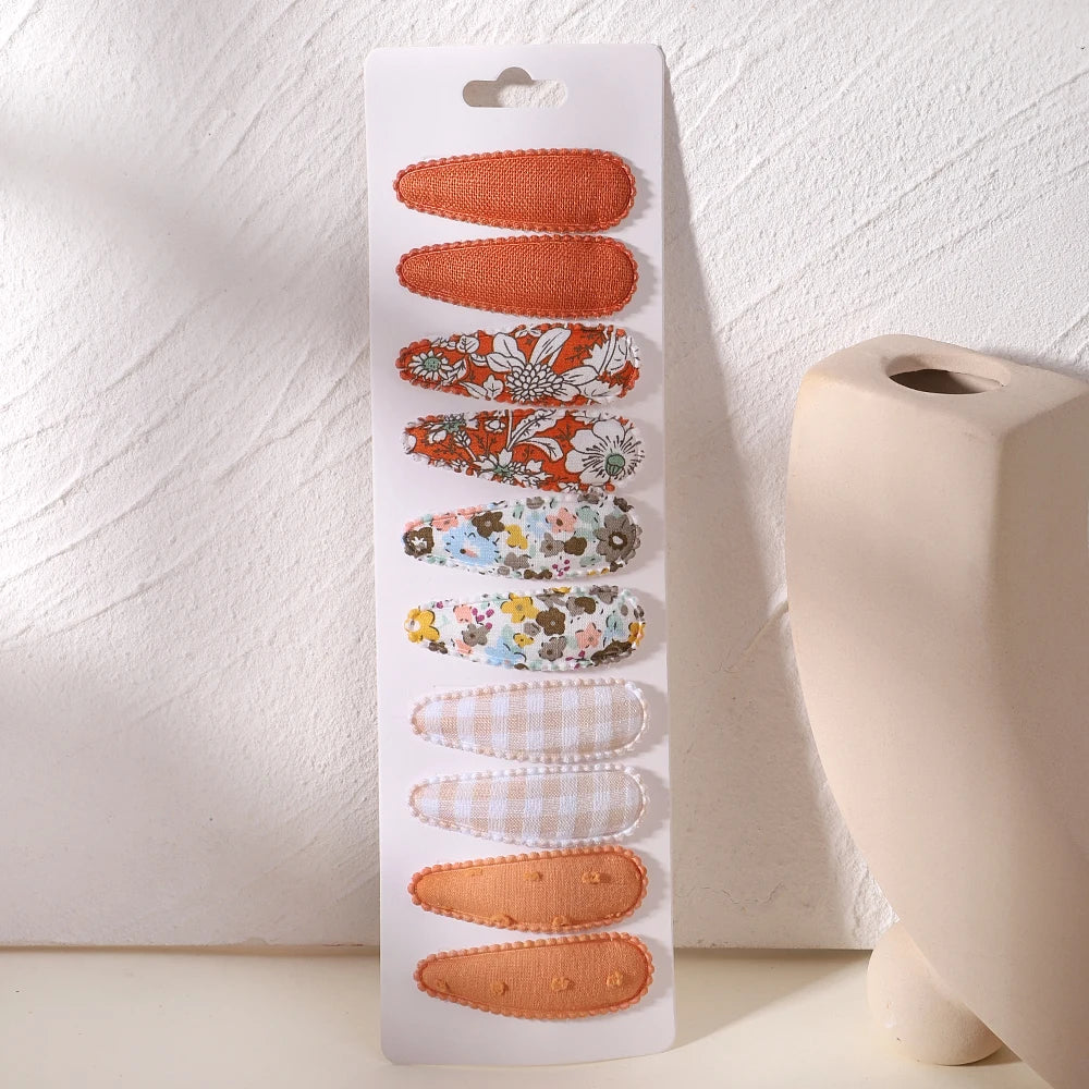10 Pcs Cotton Alloy Hair Clips for Kids - Smarsty