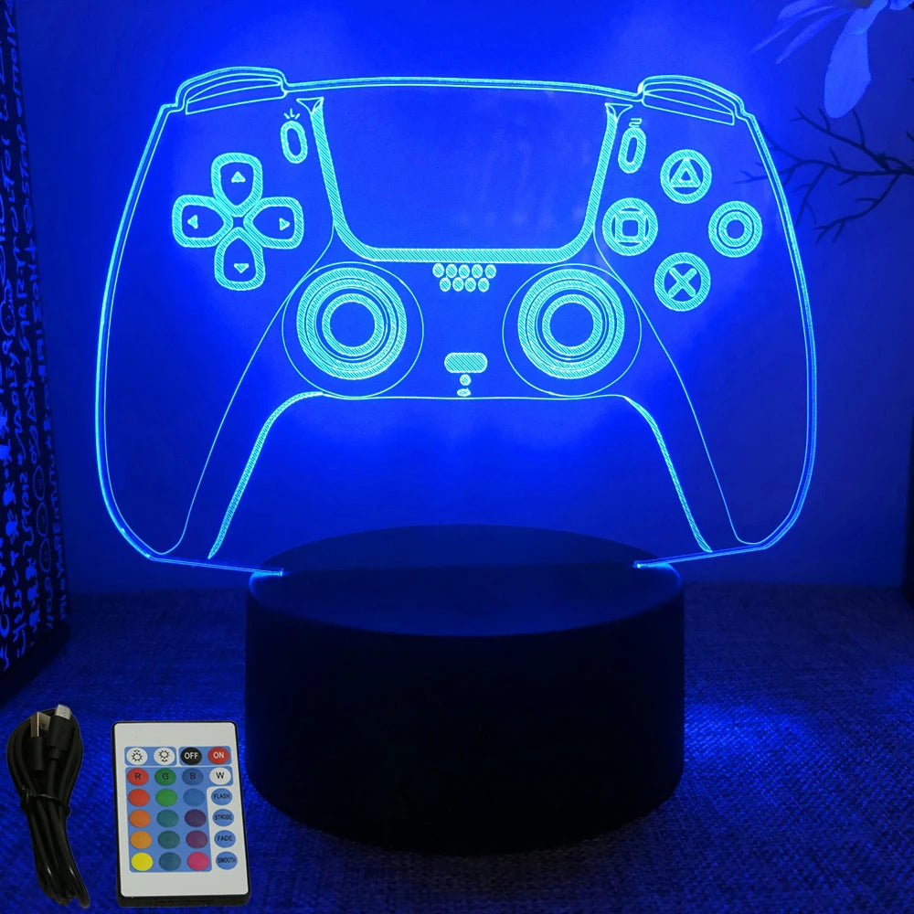Neon Gamer 3D LED Night Light for Kids - Smarsty