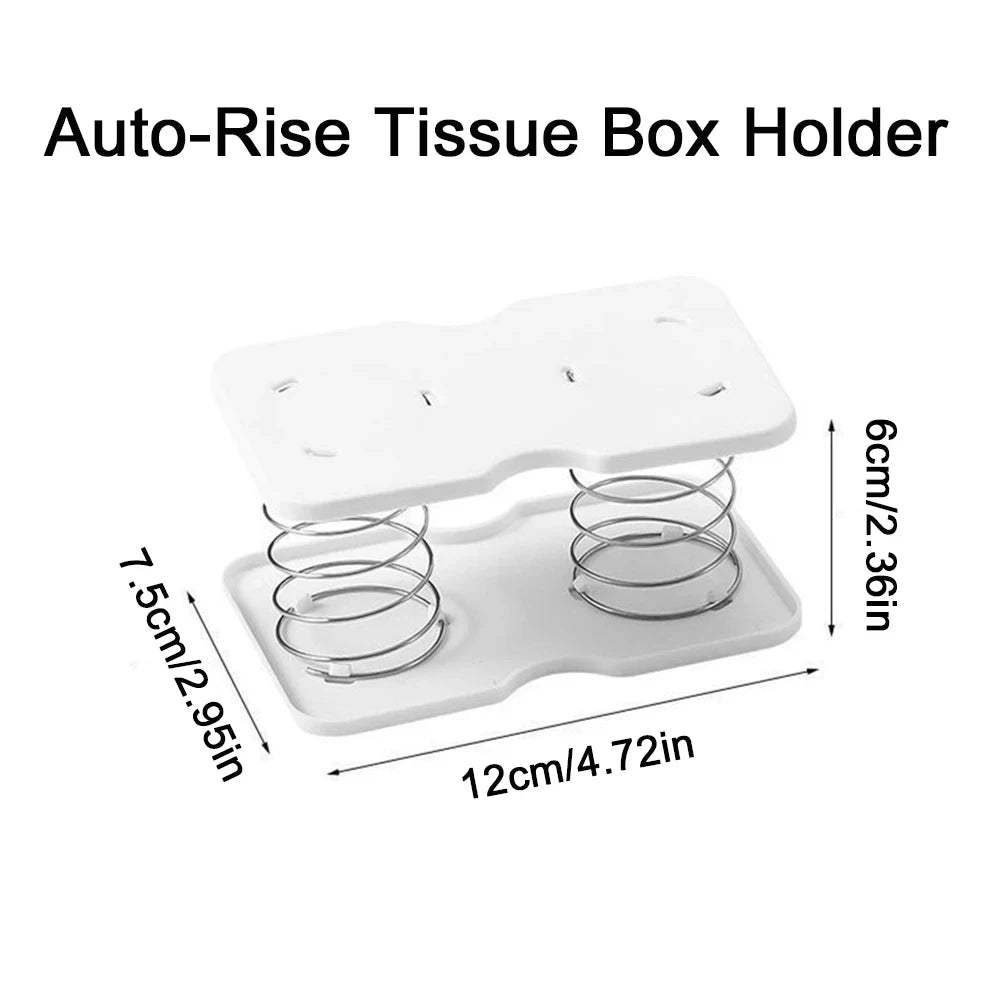 Tissue Box Tissue Dispenser Spring Automatic Lift Spring Loaded Tissue Box Office Home Kitchen Toilet Bracket Kitchen Organizer by Smarsty
