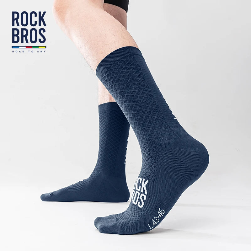 ROCKBROS Cycling Socks Soothing Sport Socks Shock Absorbing Bike Socks Breathable Fabric High Elastic Outdoor Socks A pair - Smarsty